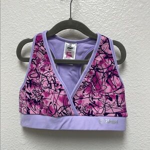 Zumba Pink and Purple with Black Medium Sports Bra